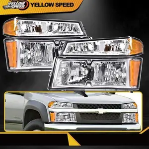 Fit For 2004-2012 GMC Canyon Chevy Colorado Pair Headlights Front Bumper Lamps