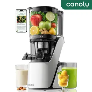 CANOLY C16 3-in-1 Cold Press Juice Extractor Machine - Blender Juicer, Whole Vertical Juicer, Multi Function Blender for Juice, Sorbet & Nut Milk, 6" Wide Feed Chute, 35dB Quiet AC Motor, Easy Clean, Dishwasher Safe, BPA-Free
