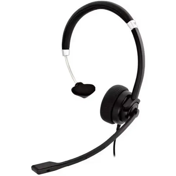 V7 HU411 Deluxe Wired USB Mono Headset with Boom Mic