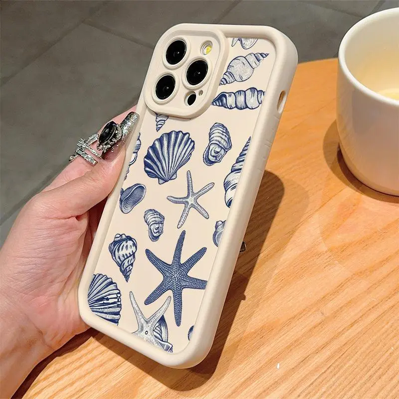Sea Life Pattern Phone Case, Anti-drop Smartphone Protective Case, Total Protective Shockproof Mobile Phone Cover for iPhone Accessories