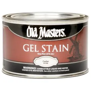 212 MAIN Old Masters 81308 1-pt High Pigment Cedar Gel Stain for Wood Surfaces, Exterior, Interior