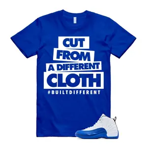 12 Blueberry Royal Blue White Black T Shirt Match CLOTH, Blueberry Jordan 12 Shirt, Gildan 5000 Unisex Shirt, Summer T shirt 100% Cotton, Menswear