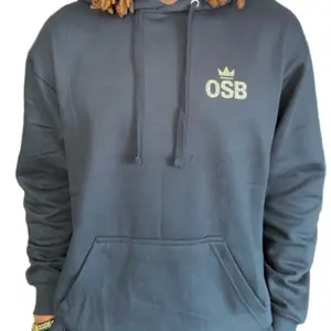 Unisex Onesmoothbrotha Black OSB Hoodie with Shimmering Gold Logo on Front and Back for Men Women