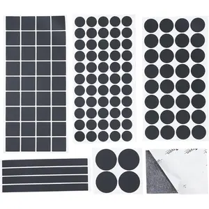 132 count Non Slip Self-Adhesive  Cuttable Furniture Pads, Anti-Sliding Anti-Scratch Rubber Floor Protectors for Any Furniture and Appliances - Black (Matte)