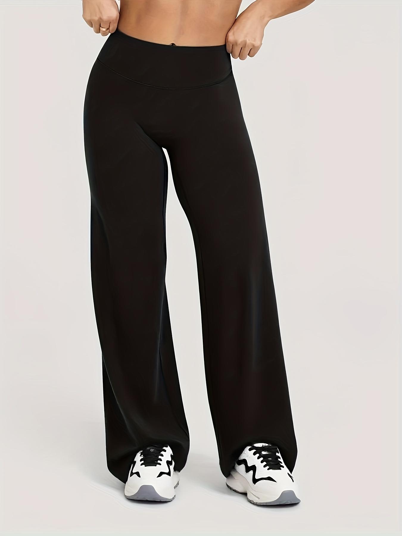 4-pack women’s autumn apparel, women’s Halloween costumes, high-waisted wide-leg yoga pants - stretchy fabric - blended material, suitable for yoga, Pilates, and fitness activities |Wide-leg hem | Stretchy fabric