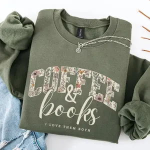 [Sale up to 70%] Coffee and books sweatshirt | Book lover gift Books Club Shirt, Books Lover Gift, Back To School Shirt, Elementary Teacher Shirt