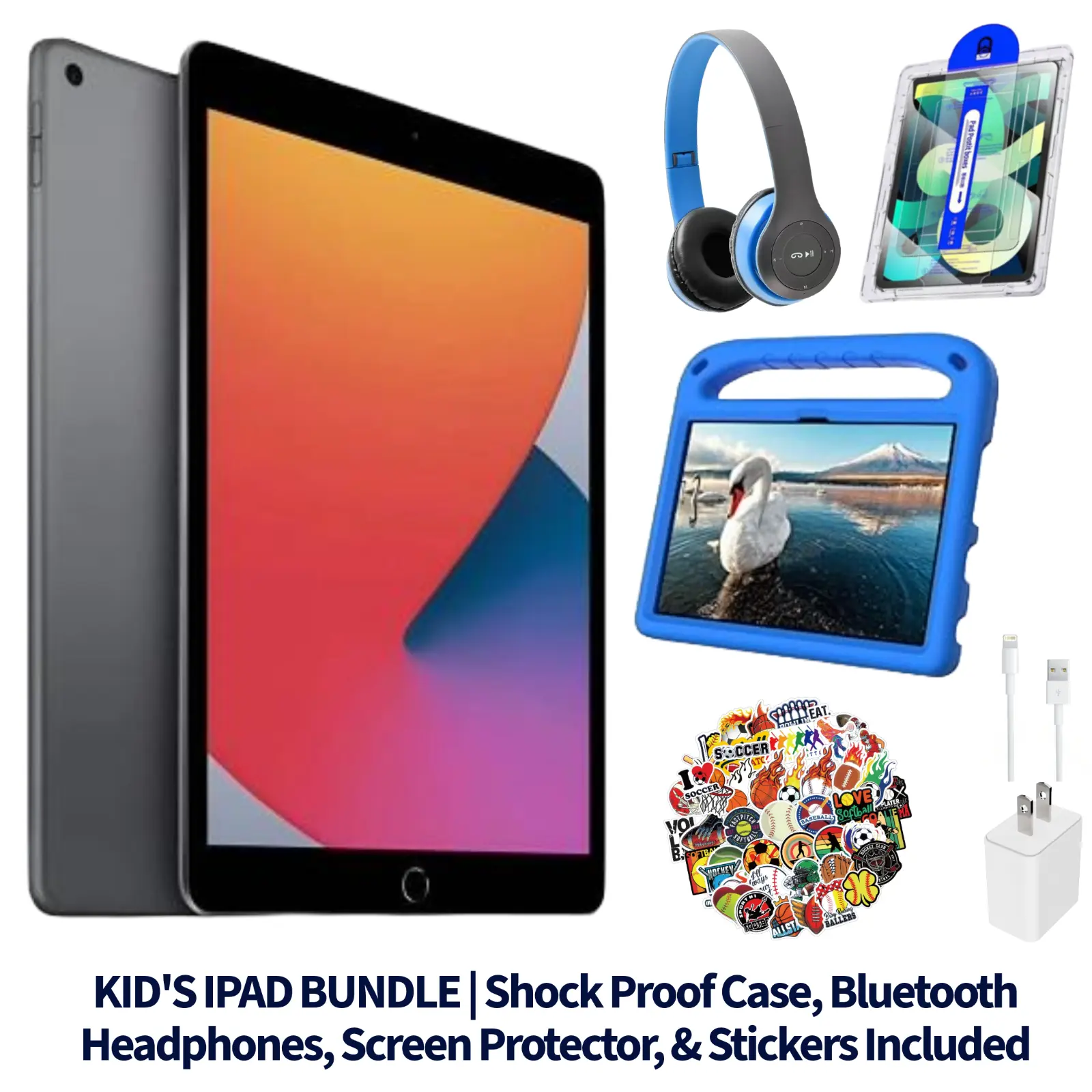 Refurbished Apple iPad 6th Gen 32GB Wi-Fi 9.7" Retina Display Space Gray 2018 with A10 Fusion Chip & Accessory Bundle | (Eco-Friendly Condition)