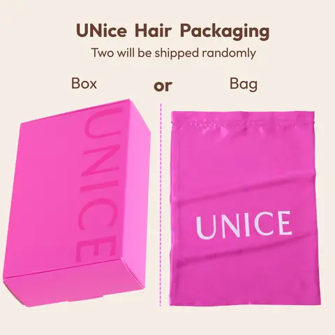 UNICE Elegant Pink Luxury Empty Gift Box or Packing Pag for Human Hair Wigs Fashion Accessories Box Or Bag