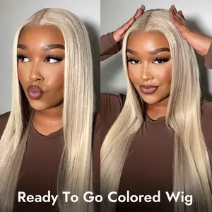 [New In] Wiggins Hair Glueless Blonde Highlight Wigs #P18/613 Straight 5x5 Lace Closure Wig with Drawstring Pre Cut Lace Ready To Go Colored Wig Beginners Friendly