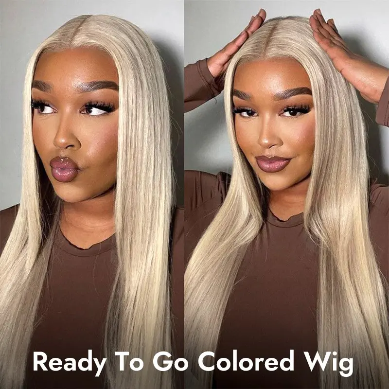 [New In] Wiggins Hair Glueless Blonde Highlight Wigs #P18/613 Straight 5x5 Lace Closure Wig with Drawstring Pre Cut Lace Ready To Go Colored Wig Beginners Friendly