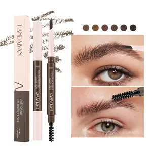 Double-Ended Eyebrow Pencil Ultra-Fine Waterproof Smudgeproof with Spiral Brush,Precision Brow Definer for Defined Brows