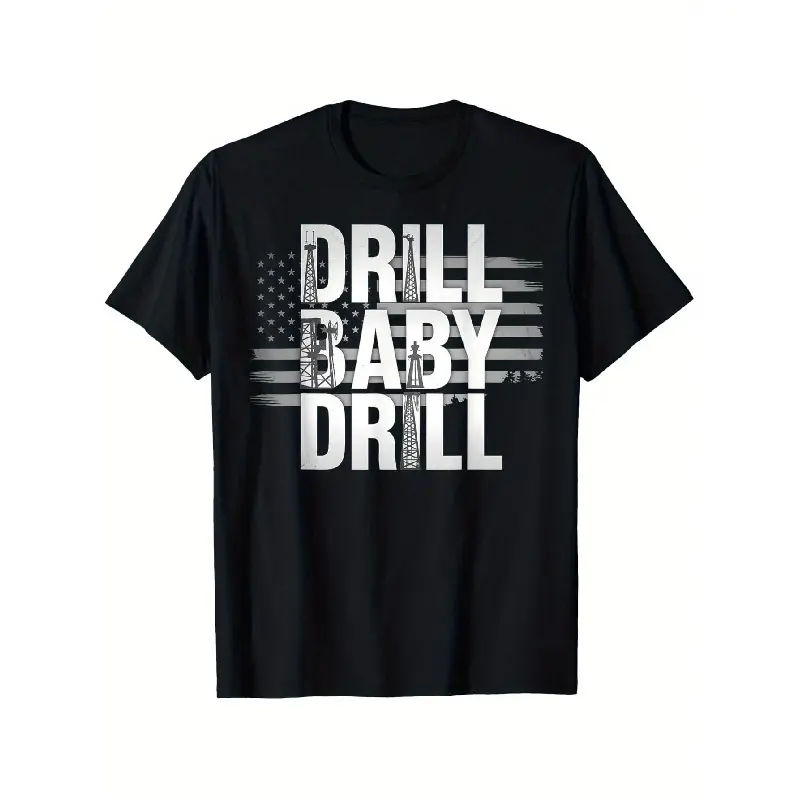 Drilling Rig Design Drill Drill Funny Oilfield Worker T-Shirt, Suitable for Mens & Womens Outdoor T-Shirt, 100%cotton, S-XXXL