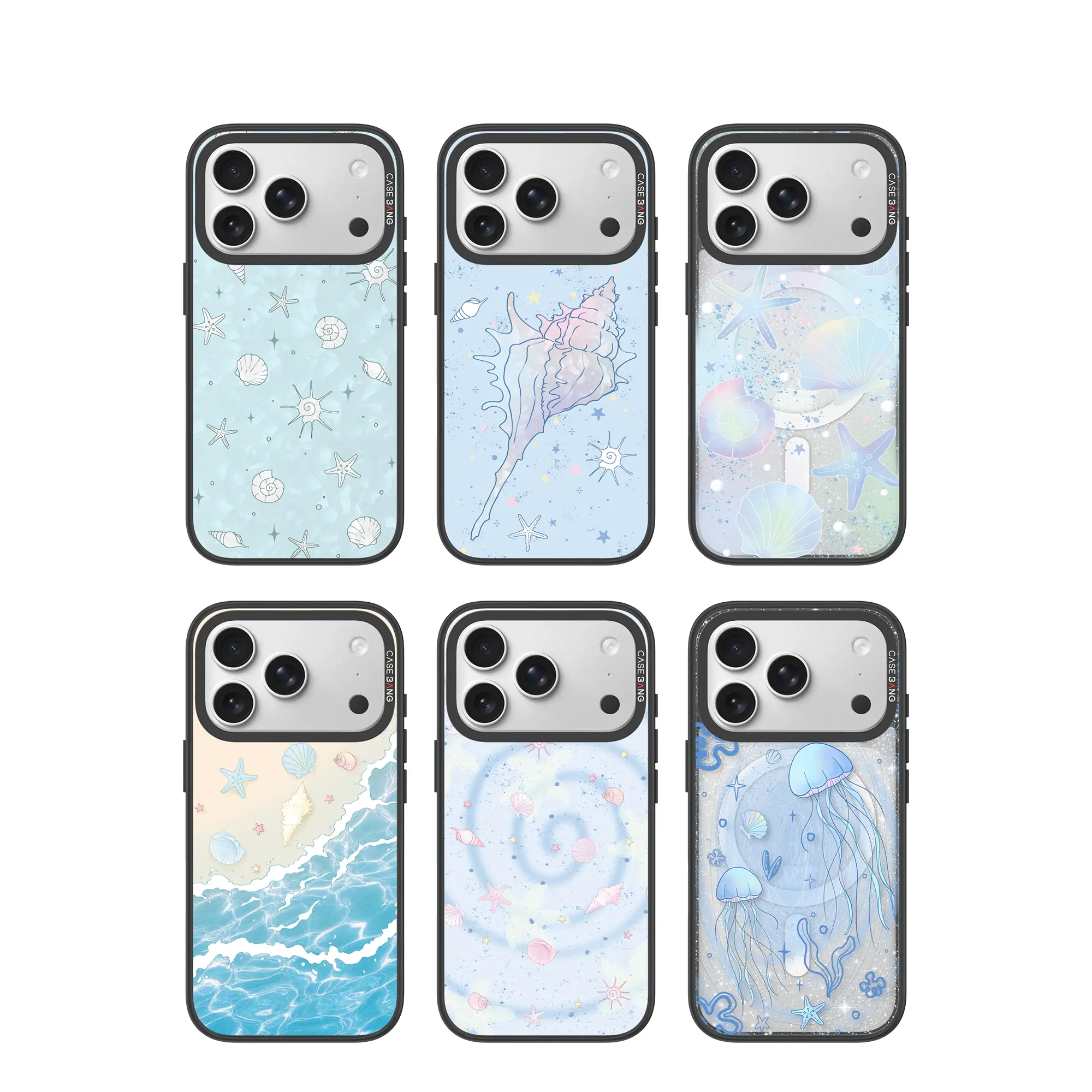 [Snap Only]For iPhone 13-18,CASEBANG Seaside Holiday Series ImagiSnap MagSafe Case, Replaceable Back, Military Drop Protection