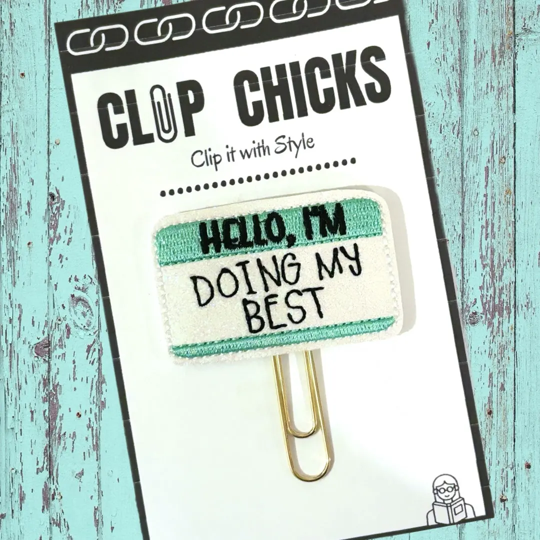 Doing My Best Novelty Paper Clip, Fun Bookmark, Planner Clip, Journal Accessories, Paper Organizer, Whimsical Gift for Readers and Writers, Unique Gifts under $5.