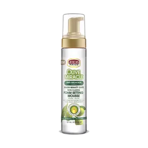 African Pride Olive Miracle Natural Salon Care Non-Flaking Foam Setting Mousse, Anti-Breakage Formula