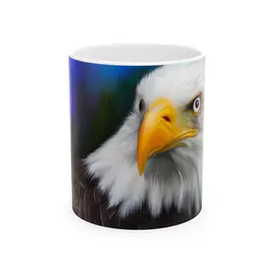 Ceramic Mug, (11oz, 15oz) American Bald Eagle