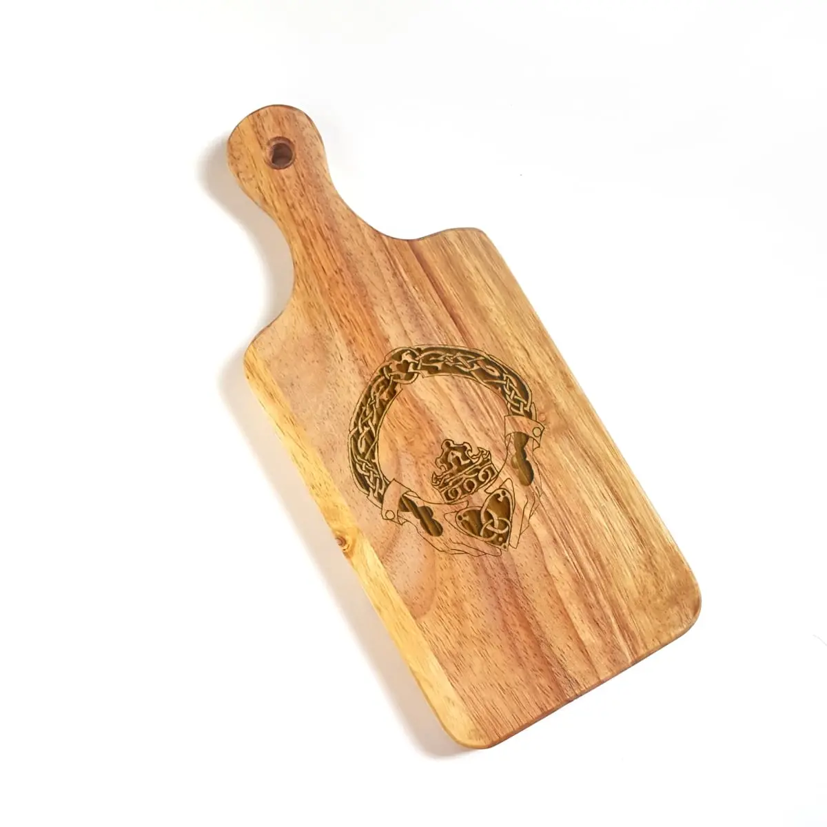 Irish Claddagh Engraved Wooden Cheese Board