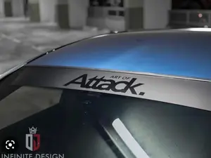 Attack windshield banner universal matte black reverse cut