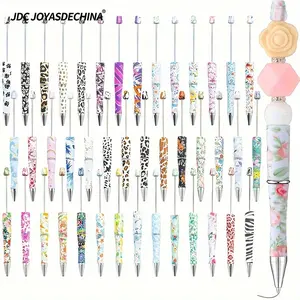 25pcs Graffiti Print Beaded Pens Floral and Animal Themed Classic Ballpoint Pens with Bright Colors Suitable for Exquisite Crafts Beaded Jewelry Making
