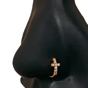 STATEMENT GOLD | CZ Cross Nose Hoop