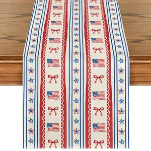 Set of 1 Flag Pattern Decoration for Independence Day and July 4th Celebrations, Kitchen and Dining Table Decor, Perfect for Family Parties and Memorial Day