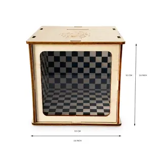 3D Wooden Magic Box Coin Vanishing Trick DIY Assembly Toy | Laser-Engraved Wooden Puzzle | Mirror-Reflection Magic Props | STEM Educational Toys | Light & Reflection Science Kit | Safe Children's Magic Props | Adult Stress Relief Toy | 3D Printed Stress R
