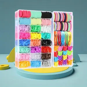 1Set Colorful Rubber Bands Hair Design Tools,Ponytail Holders,Perfect Hairstyle Accessory Set bracelet floral scrunchies ligas para el cabello elastic clip tail decoration