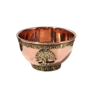 Tree of Life Copper Offering Bowl 3"D (Cuenco Ritual de Cobre con Árbol de la Vida)