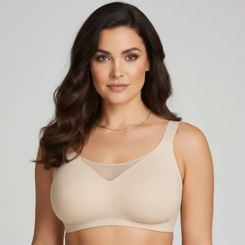 HSIA Women's Ultra Comfort Wireless Seamless Plus Size Full Coverage Bralette, Silky Lace Spandex Nylon Fabric, Adjustable Straps for Everyday Wear