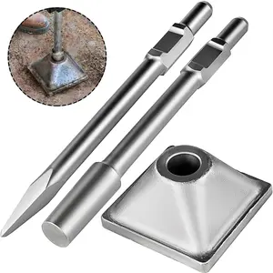 VEVOR Jack Hammer 1-1/16" Tamper Shank, Dirt Tamper 6x6" Compactor Plate with Electric Chisel Dirt Compactor, Demolition Jackhammer Bits Solid Compactor Breaker Hammer Concrete Tamper Asphalt Tools