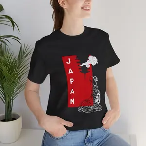 Japan T-Shirt, Japanese Geisha Woman Graphic Tee Shirt, Gamer Gift For Teens
