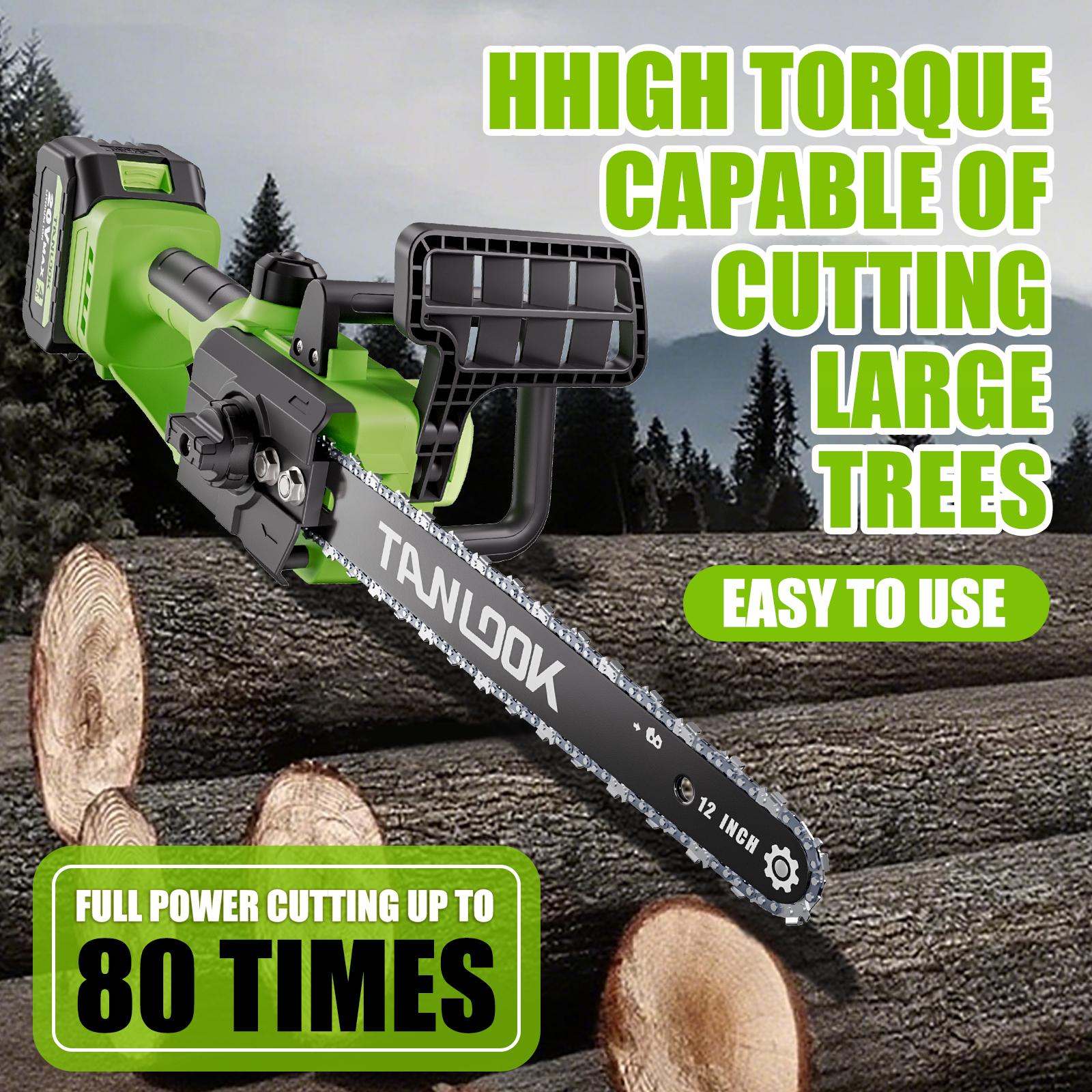 Outdoor Cordless Chain saw 12" Wide Guide Rail–Compact handheld electric chainsaw,equipped,2×4Ah batteries,highly efficient for wood cutting,tree trimming and pruning–ideal for woodworkers and DIY enthusiasts garden gadgets yard tool gardening work MJ3