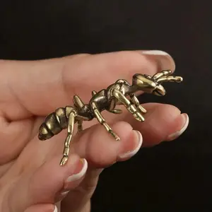 Brass Animal Craftsmanship, Insect Antique Style Collectible Decorations, Ants Miniature Figurines, Unique Home Accents & Ornaments