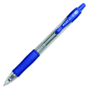 Pilot Retractable Pen Refillable Ultra Fine Clear Barrel, Blue Ink