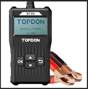 TOPDON BT30 12V Car Battery Tester Digital Automotive Diagnostic Analyzer Vehicle Cranking Charging Scanner Tool One For All