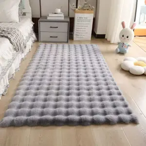 1pc Modern Home Comfortable Soft Bubble Velvet Carpet, Durable Wear-Resistant, Suitable for Bedroom Living Room Study Bedside Multi-Scene Mat, Soft Area Rug