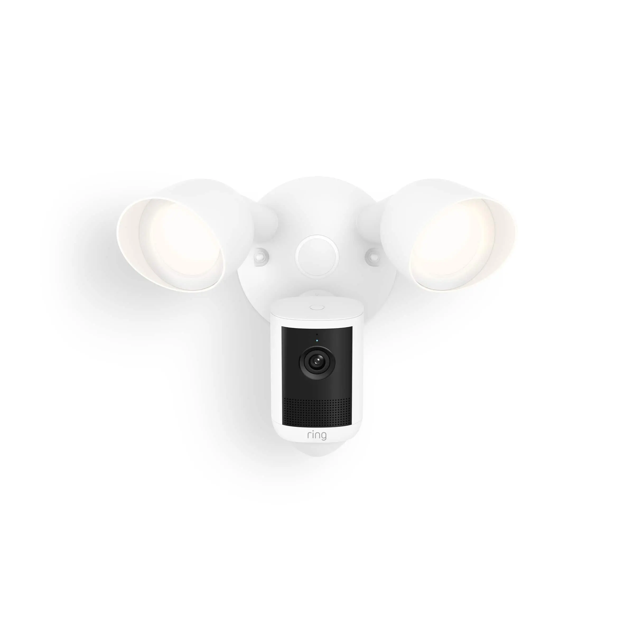 Ring - Floodlight Cam, Wired (newest model) - Wide-Angle Retinal 2K Video, 6x Enhanced Zoom, Ultra-Bright Floodlights - White