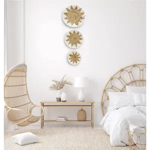 Boho Wall Basket Decor, Wall Hanging Decor, Decorative Baskets for Home Decor, Boho Basket Wall Decor Set, Hanging Basket Wall, Woven Basket Set Ornaments Hangable Decoration