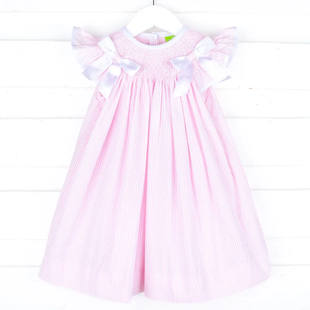 Pretty In Pink Stripe Smocked Bow Dress - Classic Girl's Outfit