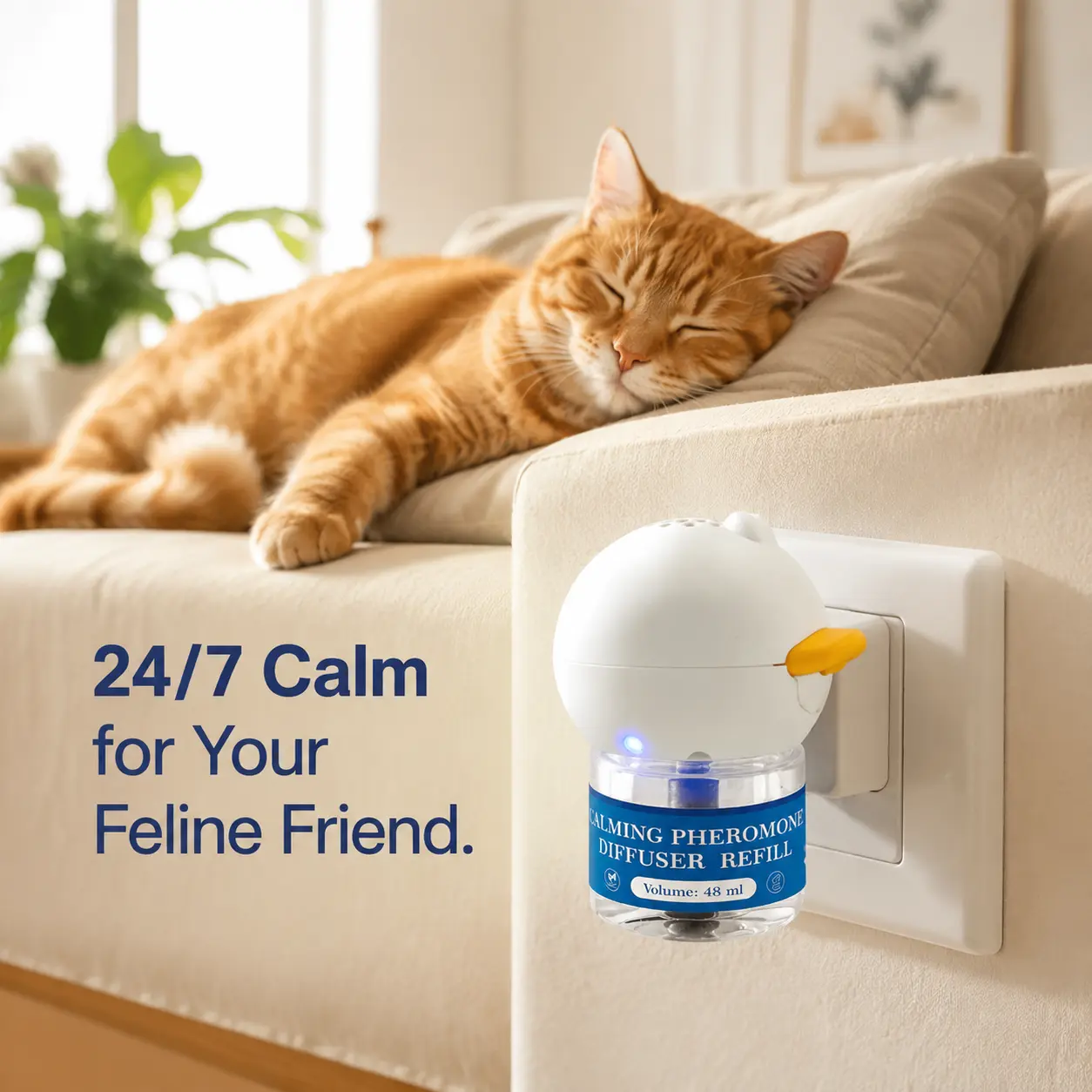 Electric Heated Pet Soothing Liquid — Pheromone Calming Agent for Dogs & Cats