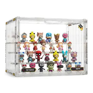 Large 4-Tier Clear Figure Display Case | Magnetic Door Acrylic Organizer | Ultimate Dustproof Showcase for Collectibles