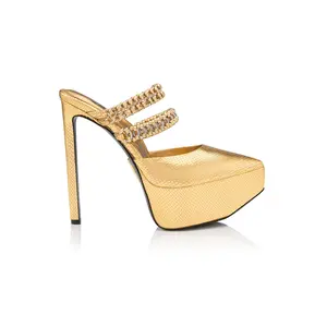 Daniela Uribe Aim Higher Platform (Gold) Stylish Women Footwear Girl High Heels Elegant Walking Shoes