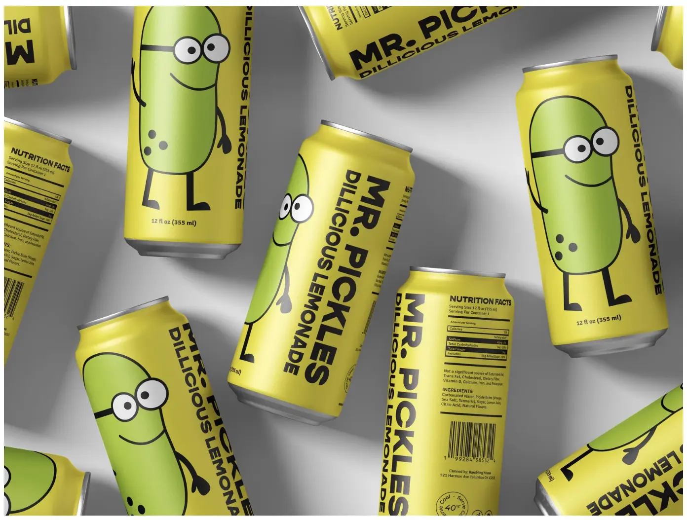 Mr. Pickles Dillicious Lemonade, 12 fl oz Gluten-Free Carbonated Water Drink Beverage