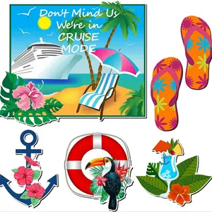 6 Piece Cruise Ship Door Magnets Set, Vacation Style Bath Towel Anchor Steering Wheel Lifebuoy Shapes, Carnival Cruise Room Car Decor Refrigerator Magnet, Cruise Magnets For Door