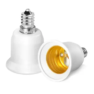 E12 to E26 Adapter, 2 Pack E12toE26 Converter, Candelabra to Medium Socket Adapter for Chandelier Light, Ceiling Fan, Pendant Light, Nightstand Lamp, E12 Bulb Base