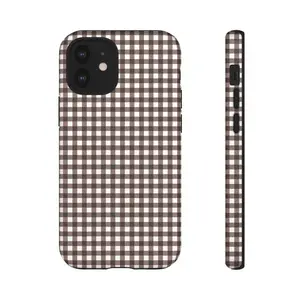 Gingham Phone Collage Case Cover for iPhone 17-11 Pro Max |   Cute Espresso Brown Fall iPhone 17 AIR  Case Cover