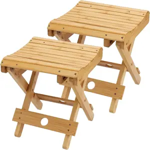 2 Pack 12 Inch   Folding Bench Seat Stool Bench for Bathroom, , Sauna, Wooden Seat, Shower Bench Stool, Easy Assembled