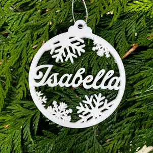 Custom Name Christmas Ornament with Snowflake Design - 3D Printed Holiday Decor - Good Gift for Holidays