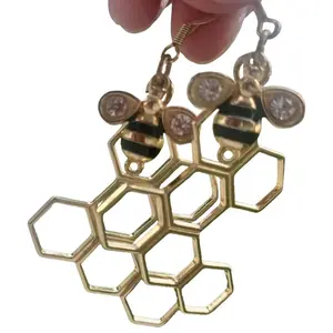 Handmade Bumble Bee Honeycomb Earrings | Fashion and Accessories | No Brand