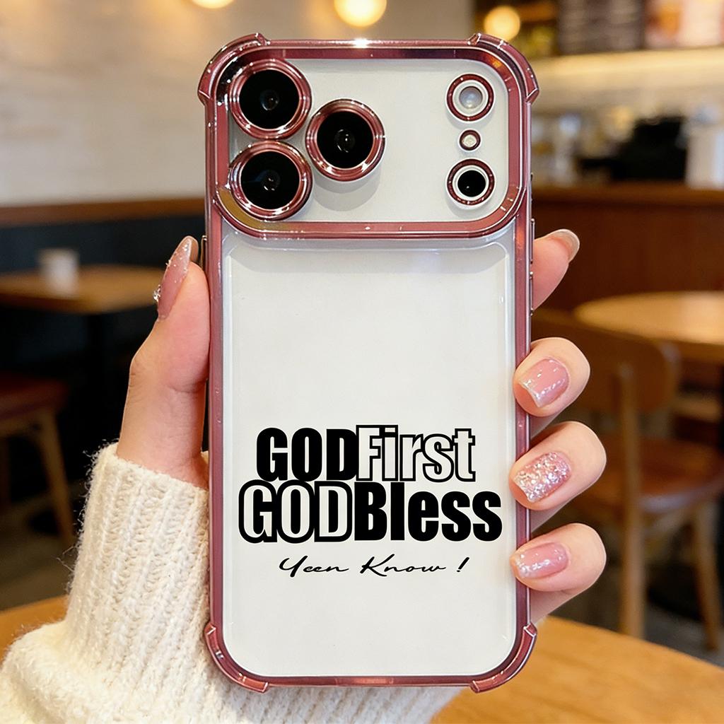 God First God Bless iPhone Case for iPhone 11 12 13 14 15 16 17 Pro Max Plus Air Minimalist Christian Cover DDSJ-260407020